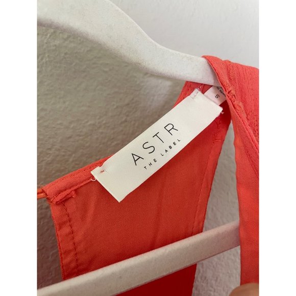 ASTR the Label Victoria Coral Pink Lace-Up Midi Dress Cutout Flowy Size Small - Picture 7 of 9